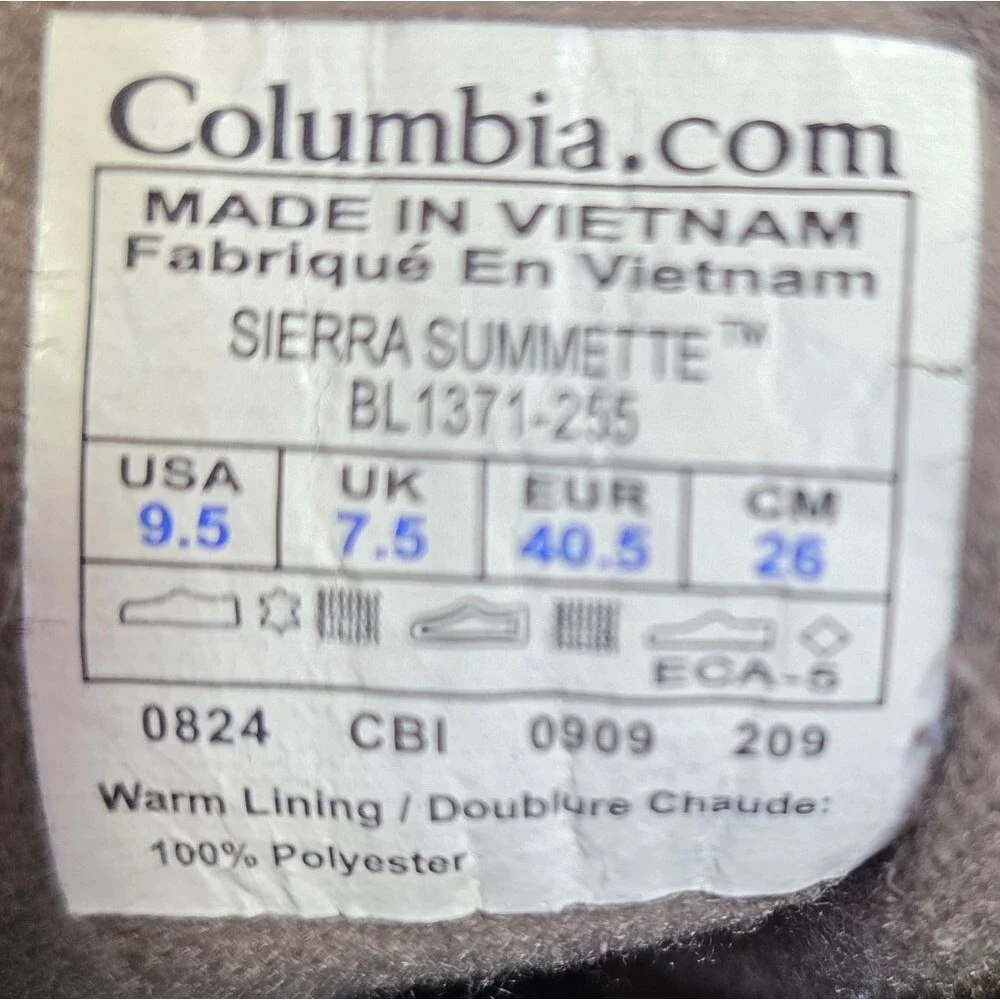 Columbia sierra summette